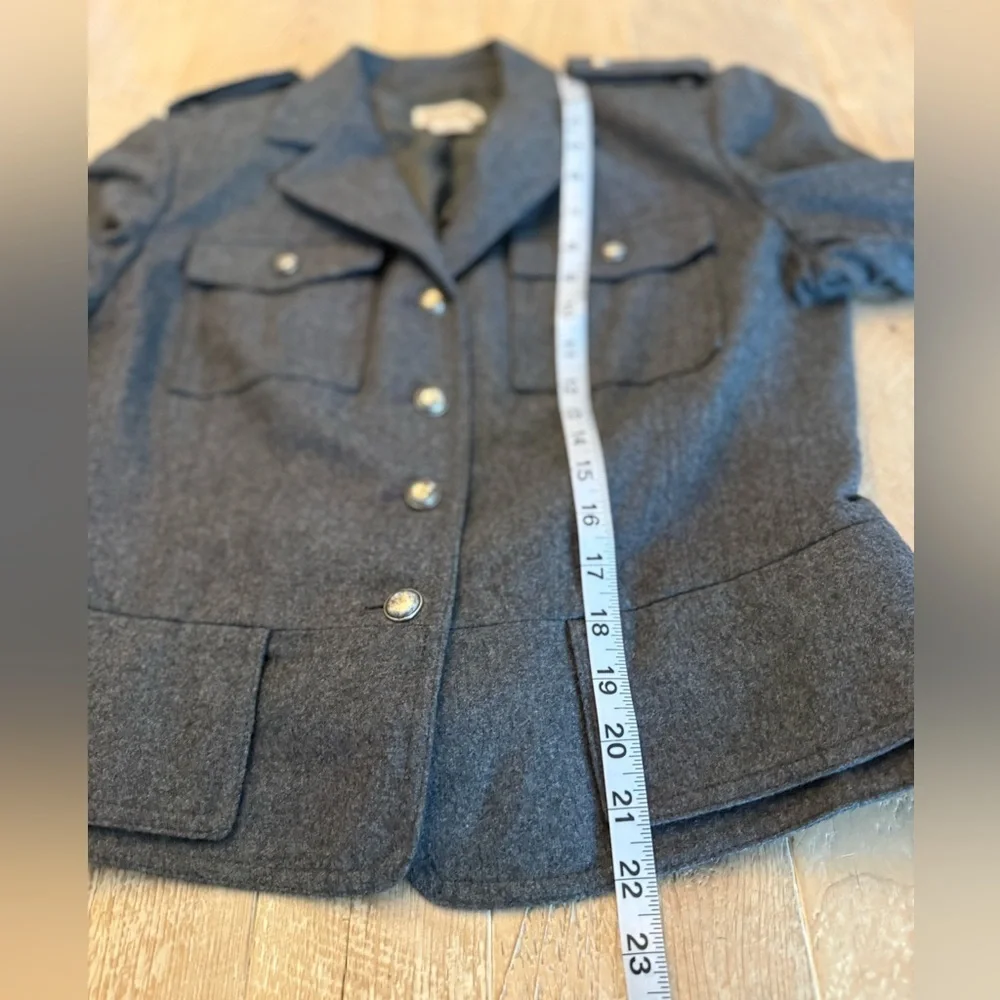 Michael Kors Womens Gray Wool Blend Military Cropped Blazer 10 - Picture 6 of 9